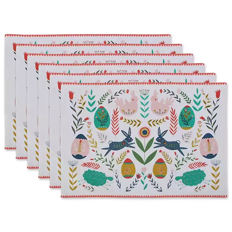 Easter Decorations>Kirklands Home Easter Folk Garden Placemats, Set of 6