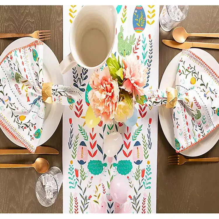 Easter Decorations>Kirklands Home Easter Garden Folk Table Runner, 72 in.