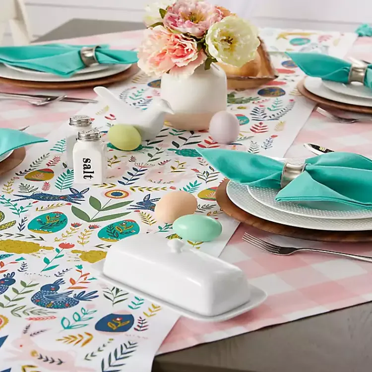 Easter Decorations>Kirklands Home Easter Garden Folk Table Runner, 108 in.