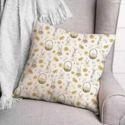 Easter Decorations>Kirklands Home Easter Greetings Bunny Pillow
