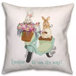 Easter Decorations>Kirklands Home Easter is on its Way Bunnies Scooter Pillow Multi