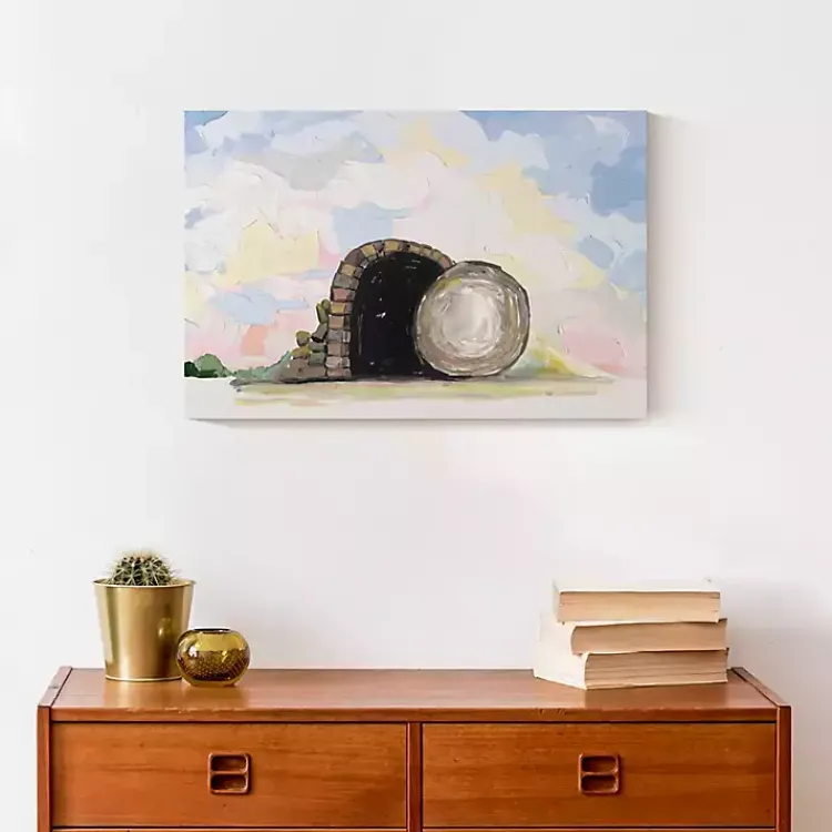 Easter Decorations>Kirklands Home Easter Tomb Painterly Canvas Wall Art