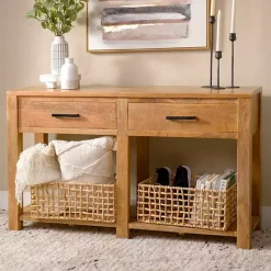 Kirklands Home Easton Mango Wood Console Table Brown Discount