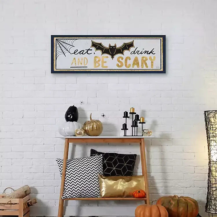 Halloween>Kirklands Home Eat Drink And Be Scary Halloween Wall Plaque