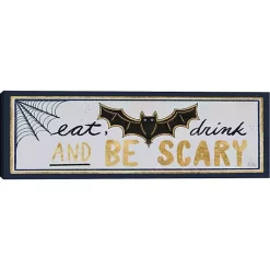 Halloween>Kirklands Home Eat Drink And Be Scary Halloween Wall Plaque