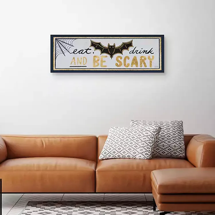 Halloween>Kirklands Home Eat Drink And Be Scary Halloween Wall Plaque