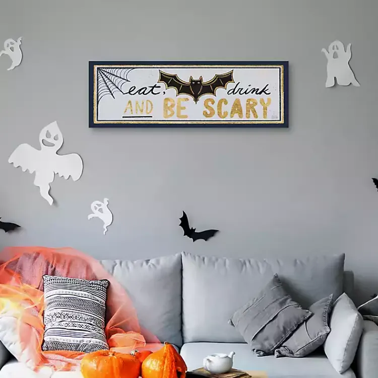 Halloween>Kirklands Home Eat Drink And Be Scary Halloween Wall Plaque