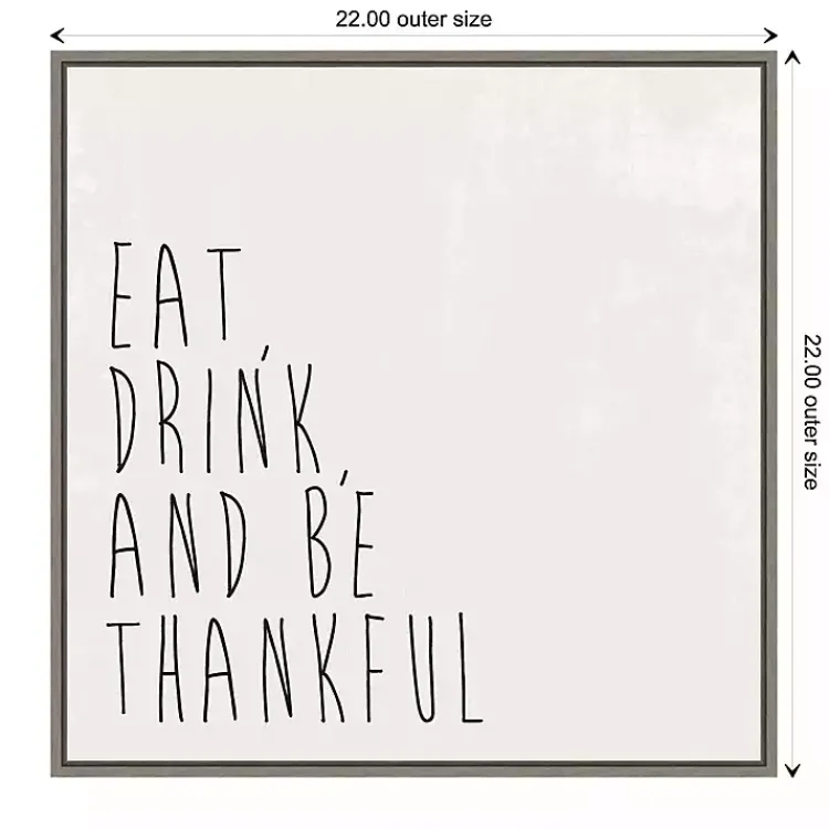 Fall>Kirklands Home Eat Drink Be Thankful Framed Canvas Art Print