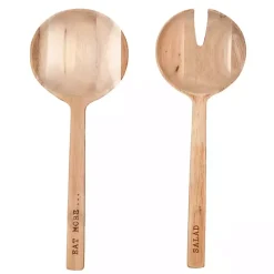 Kirklands Home Eat More Salad Acacia Wood Salad Servers, Set of 2 Sale
