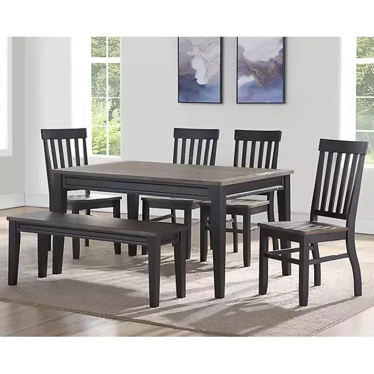 Kirklands Home Ebony and Driftwood Two-Tone Bench Black Best