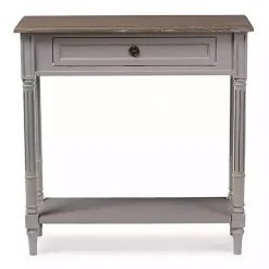 Kirklands Home Edward Gray Mindi Wood Fluted Console Table Outlet