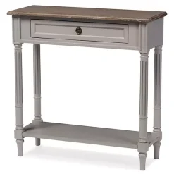 Kirklands Home Edward Gray Mindi Wood Fluted Console Table Outlet