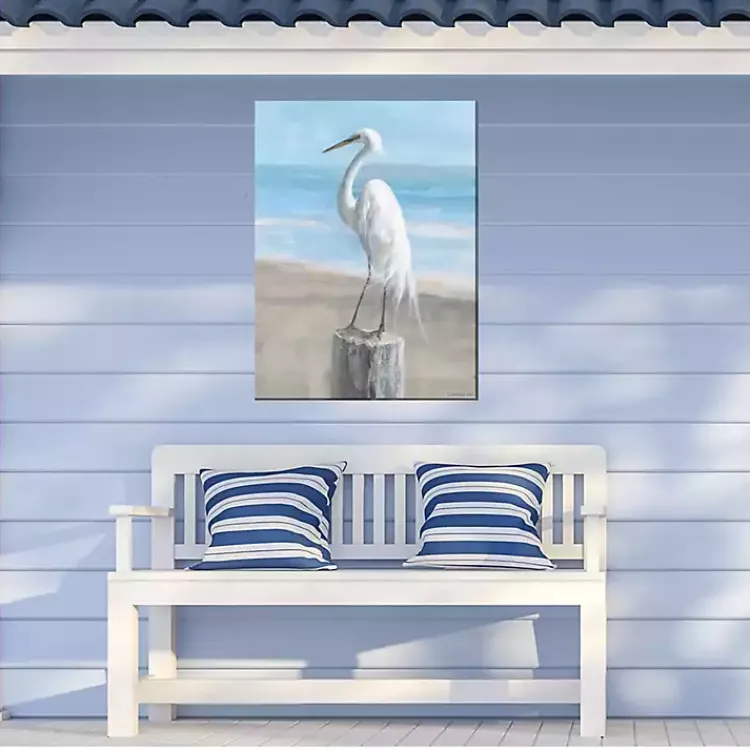 Kirklands Home Egret Portrait Outdoor Canvas Art Print New