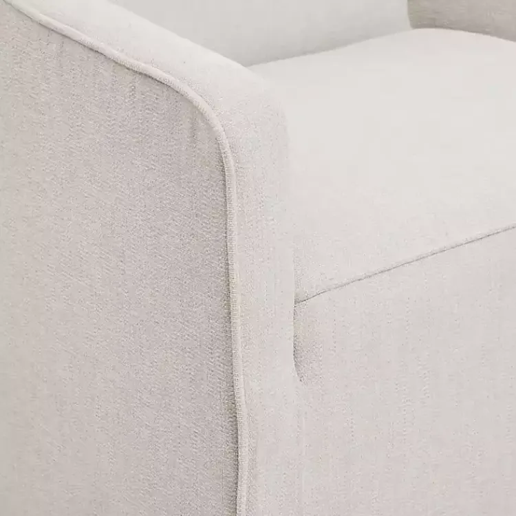Kirklands Home Elaine Cream Upholstered Skirted Dining Chair White Hot