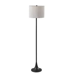 Kirklands Home Eli Pleated Shade Floor Lamp Black Sale
