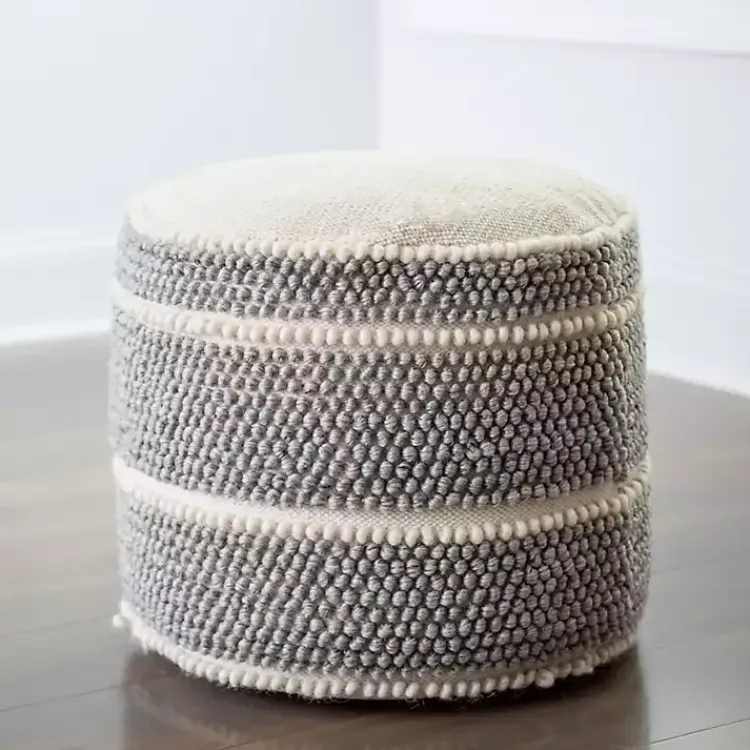 Poufs & Floor Cushions>Kirklands Home Ella Gray Loop Pouf