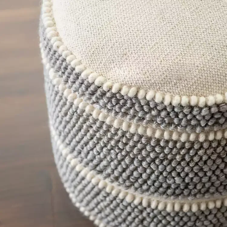Poufs & Floor Cushions>Kirklands Home Ella Gray Loop Pouf