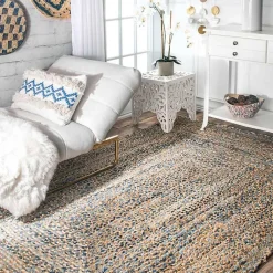 Kirklands Home Ella Hand Braided Jute Rug, 5x8 Tan Discount