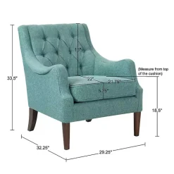 Kirklands Home Elle Tufted Teal Accent Chair Green Online