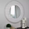 Kirklands Home Ellison Shiplap Round Wood Wall Mirror Clearance