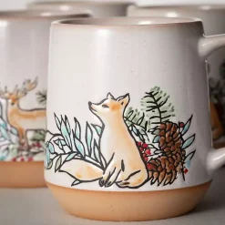 Christmas Dining & Entertaining>Kirklands Home Embossed Woodland Christmas Mugs, Set of 4
