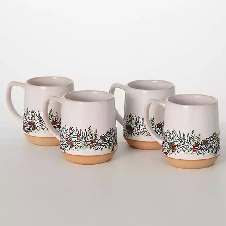 Christmas Dining & Entertaining>Kirklands Home Embossed Woodland Christmas Mugs, Set of 4