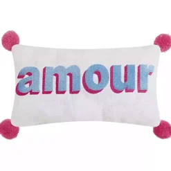Pillows>Kirklands Home Embroidered Amour Pom Pom Throw Pillow