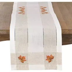 Fall>Kirklands Home Embroidered Autumn Leaves Table Runner