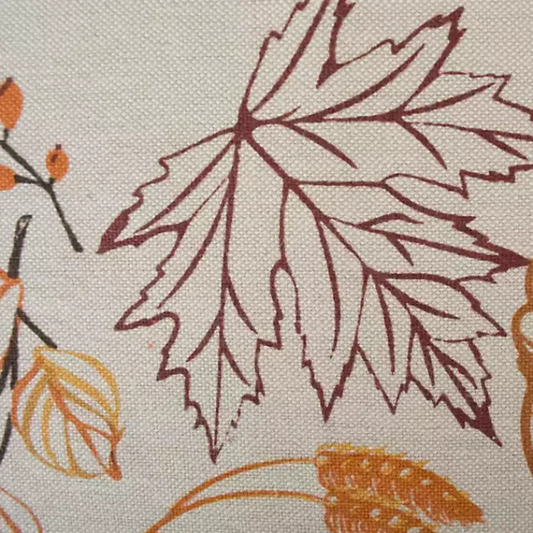 Fall>Kirklands Home Embroidered Autumn Leaves Table Runner, 108 in. Ivory