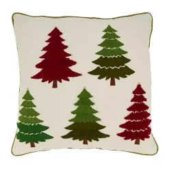 Christmas Pillows>Kirklands Home Embroidered Christmas Trees Pillow