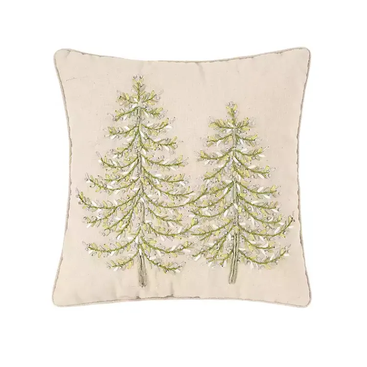 Pillows>Kirklands Home Embroidered Evergreens Throw Pillow