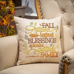 Fall>Kirklands Home Embroidered Fall Terms Throw Pillow