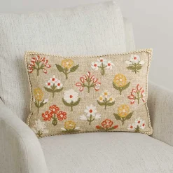 Pillows>Kirklands Home Embroidered Floral Delaney Lumbar Pillow