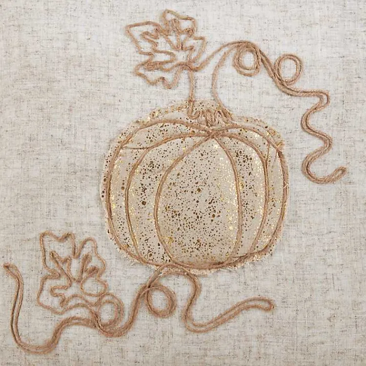 Fall>Kirklands Home Embroidered Glitter Pumpkin Table Runner