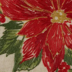 Christmas Dining & Entertaining>Kirklands Home Embroidered Holly Poinsettia Table Runner