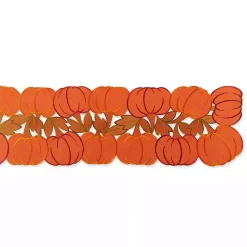 Fall>Kirklands Home Embroidered Pumpkins Table Runner Orange