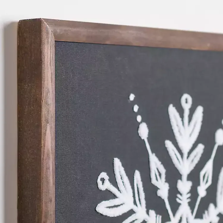 Christmas Art & Wall Decor>Kirklands Home Embroidered Snowflake Framed Wall Plaque