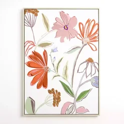 Kirklands Home Embroidered Summer Floral I Framed Canvas Print Multi Discount