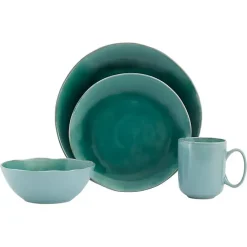 Kirklands Home Emerald Crackle Glazed 16-pc. Dinnerware Set Green Clearance