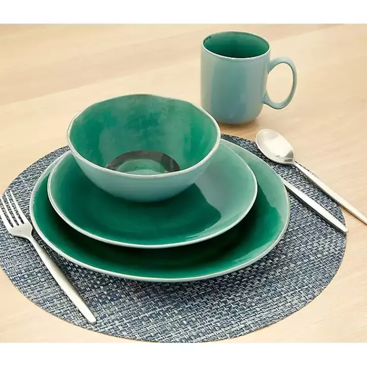 Kirklands Home Emerald Crackle Glazed 16-pc. Dinnerware Set Green Clearance