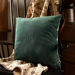 Pillows>Kirklands Home Emerald Velvet Corduroy Throw Pillow Green