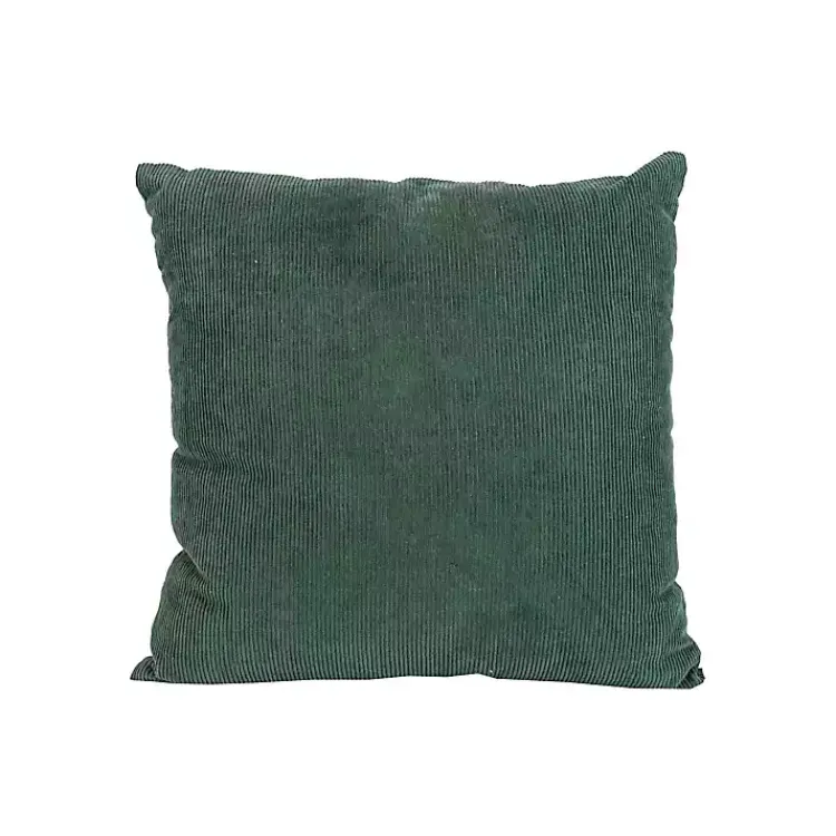 Pillows>Kirklands Home Emerald Velvet Corduroy Throw Pillow Green