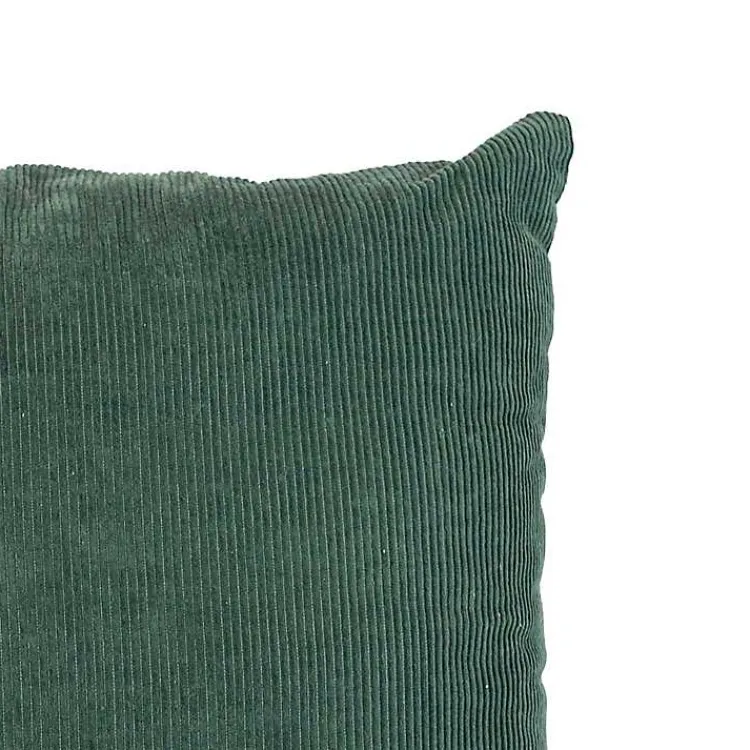 Pillows>Kirklands Home Emerald Velvet Corduroy Throw Pillow Green