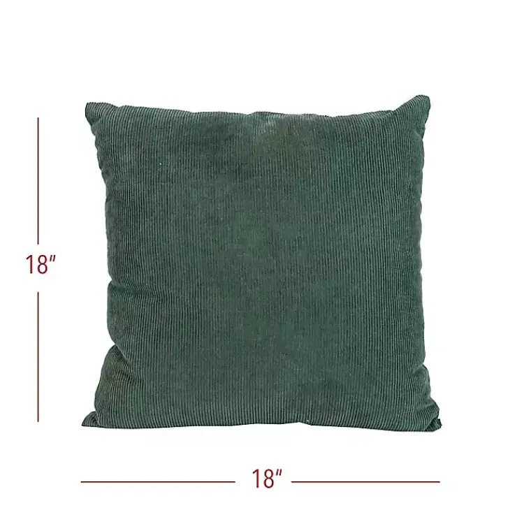 Pillows>Kirklands Home Emerald Velvet Corduroy Throw Pillow Green