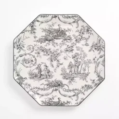 Kirklands Home Emery Black Toile Dinner Plate Discount