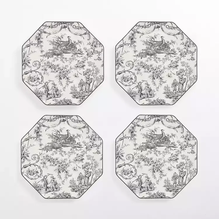 Kirklands Home Emery Black Toile Salad Plates, Set of 4 Sale
