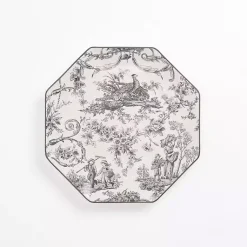 Kirklands Home Emery Black Toile Salad Plate