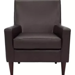 Kirklands Home Emma Walnut Faux Leather Accent Chair Brown Best