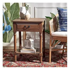 Kirklands Home Emory Natural Single Drawer Accent Table Black Hot