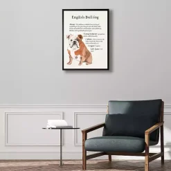 Kirklands Home English Bulldog Facts Framed Wall Plaque Sale